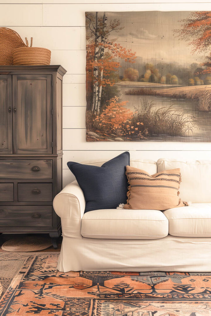 Fall Landscape Wall Art - Nature-Inspired Fall Gallery Wall Ideas - Fall Living Room Decor