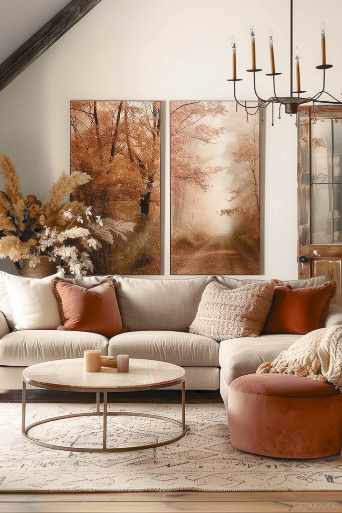 Fall Landscape Wall Art - Nature-Inspired Fall Gallery Wall Ideas - Fall Living Room Decor