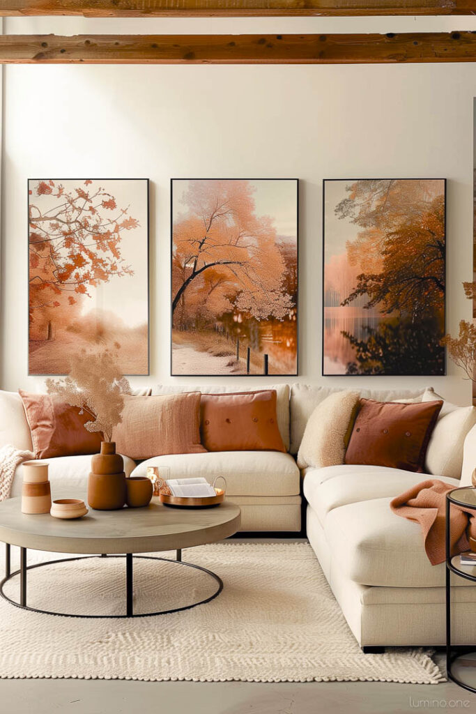 Fall Landscape Wall Art - Nature-Inspired Fall Gallery Wall Ideas - Fall Living Room Decor