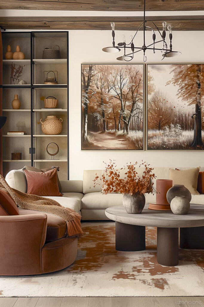 Fall Landscape Wall Art - Nature-Inspired Fall Gallery Wall Ideas - Fall Living Room Decor