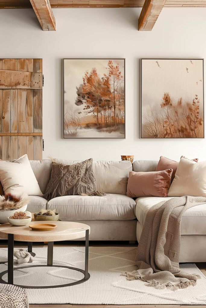 Fall Landscape Wall Art - Nature-Inspired Fall Gallery Wall Ideas - Fall Living Room Decor