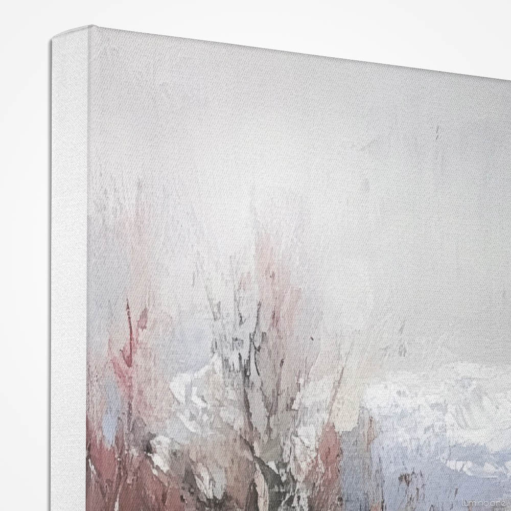 Pink Winter Cowgirl Painting - Gallery Wrap Canvas - Closeup - Hat