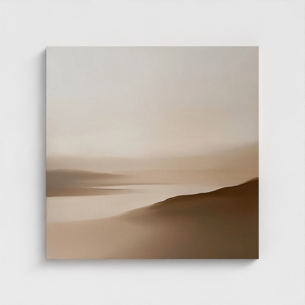 Neutral Minimalist Abstract Landscape Wall Art Earthy Tones - Gallery Wrapped Canvas