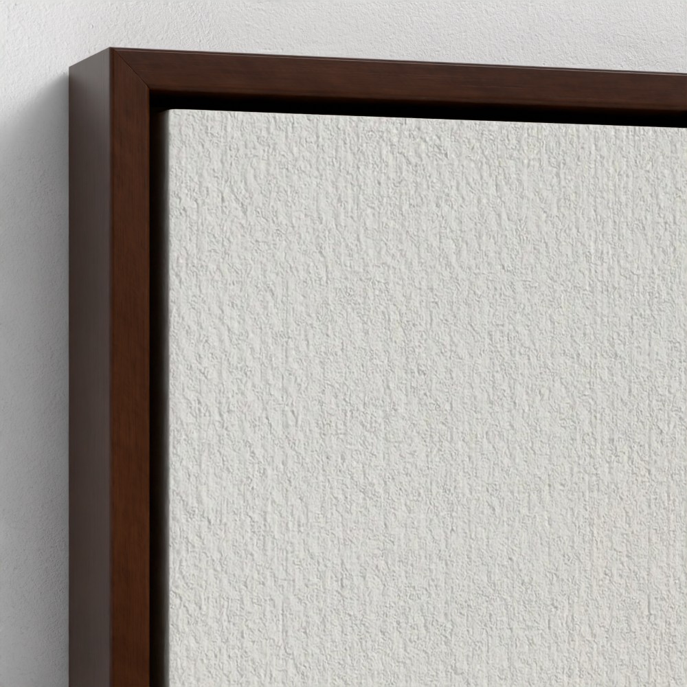 Neutral Minimalist Abstract Landscape Wall Art Earthy Tones - Gallery Wrapped Canvas with Brown Frame