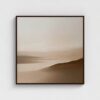 Neutral Minimalist Abstract Landscape Wall Art Earthy Tones - Gallery Wrapped Canvas with Brown Frame