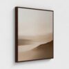 Neutral Minimalist Abstract Landscape Wall Art Earthy Tones - Gallery Wrapped Canvas with Brown Frame