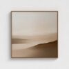 Neutral Minimalist Abstract Landscape Wall Art Earthy Tones - Gallery Wrapped Canvas with Natural Wood Frame