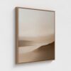 Neutral Minimalist Abstract Landscape Wall Art Earthy Tones - Gallery Wrapped Canvas with Natural Wood Frame