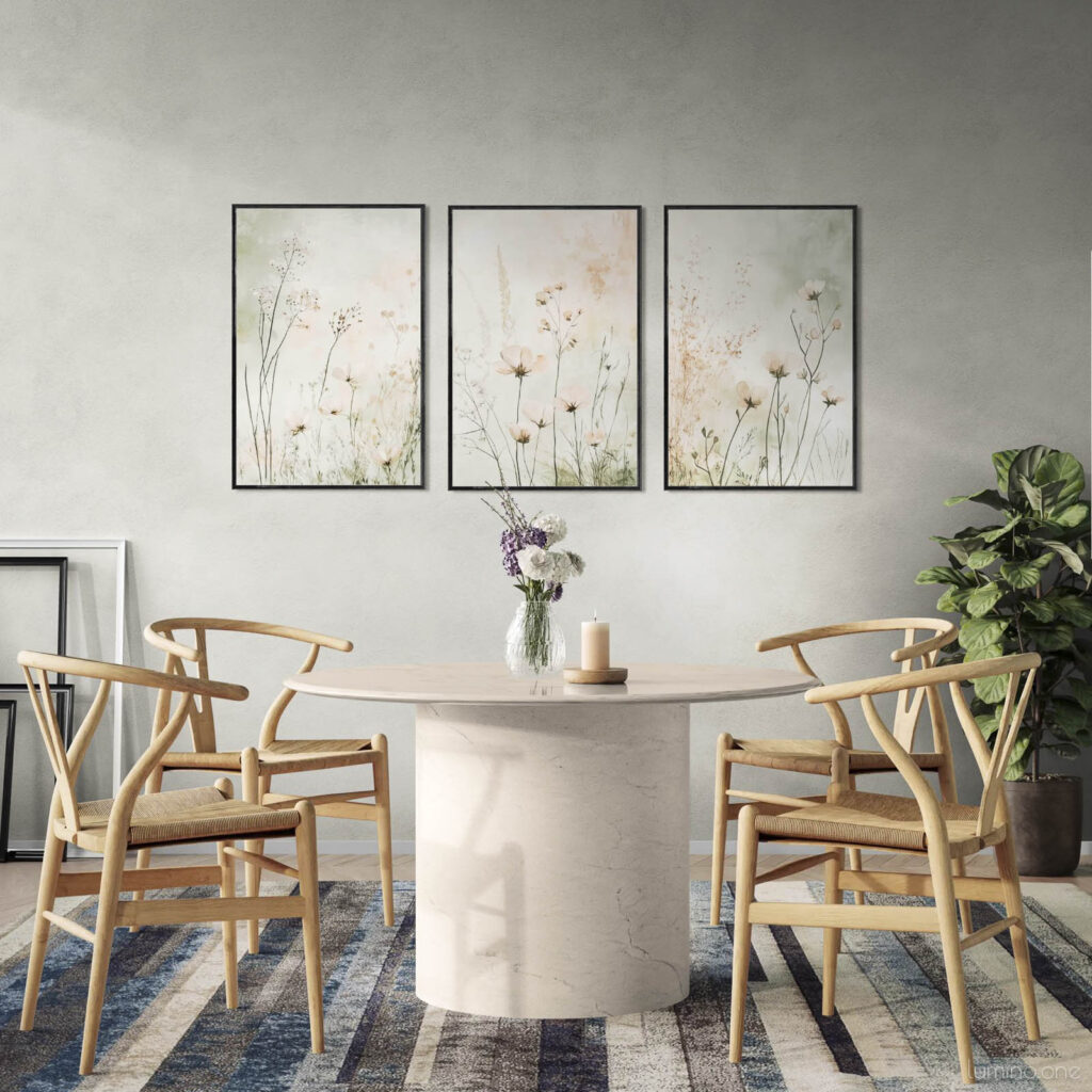 Botanical Wall Art Set of 3 Prints – Neutral Bedroom Decor Art ...