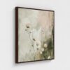 Dreamy Pink Blooms Botanical Print - Serene Floral Wall Art - Modern Farmhouse Decor - Brown Float Frame Canvas