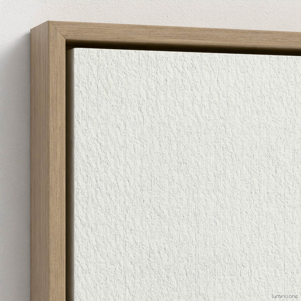 Sage green and purple abstract washes wall art in a biophilic style, in a natural wood floating frame canvas print