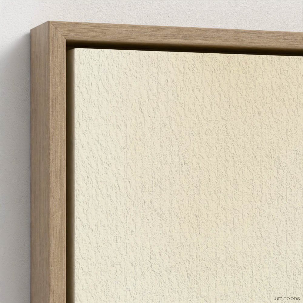 Sage green and purple abstract washes wall art in a biophilic style, in a natural wood floating frame canvas print