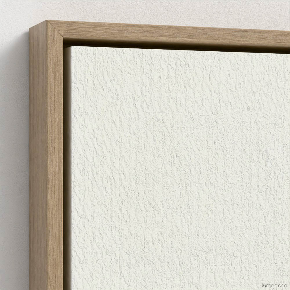 Sage green and purple abstract washes wall art in a biophilic style, in a natural wood floating frame canvas print