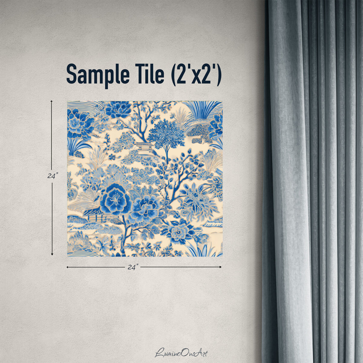 Traditional Toile Blue White Wallpaper Size & Design Options Blue Toile Peel and Stick Wallpaper - French Country Style